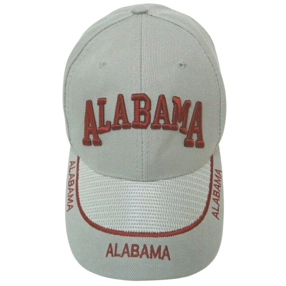 Alabama Baseball Hat Cap Gray Red Adjustable‎ OSFA vintage